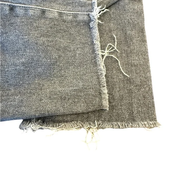 PAIGE Cindy High Rise Straight Leg Raw Hem Jeans Ash Black Gray 28 - Picture 9 of 12